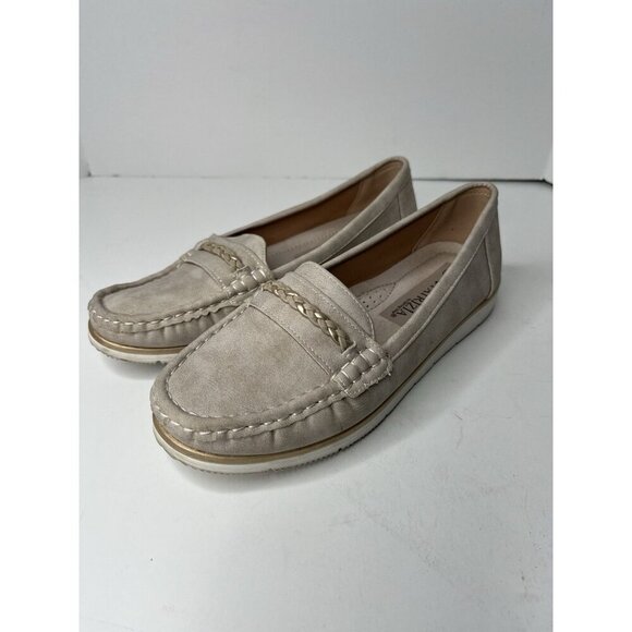 New Women Patrizia Spring Step Slip On Loafer Shoes Sz 7 Gray Moccasin Neutral - Picture 1 of 6